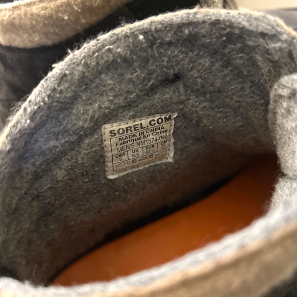 Sorel Men’s Boots Green Gray in a mix of Suede, Corduroy & Leather Waterproof 9 - Picture 10 of 11